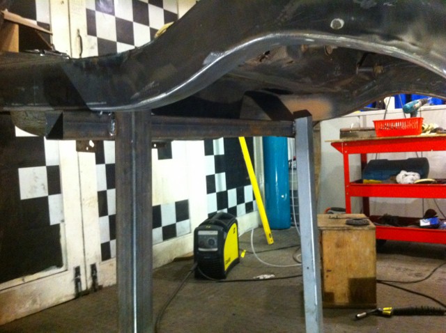 before cutting out for spring boxes <br />we made a support for the back end<br />better safe than sorry