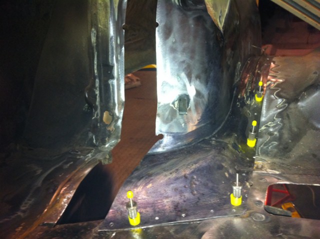 arch in place for welding<br />take time to ensure even gap right thru-note skin pins-very handy