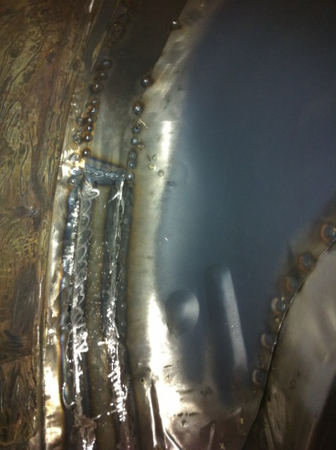 fillet strips now cut and welded in place.