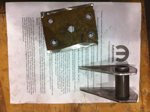 here i used the ears off the old spring mount which are spot on for strengthening either side of chassis