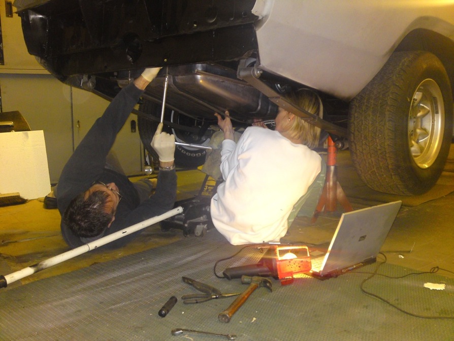 getting the new fuel tank in