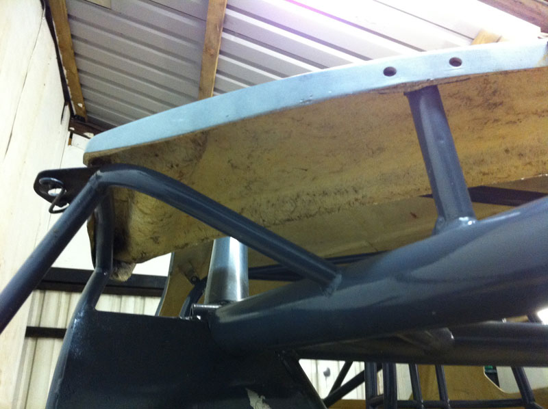 Righthand side of panel in front of windscreen