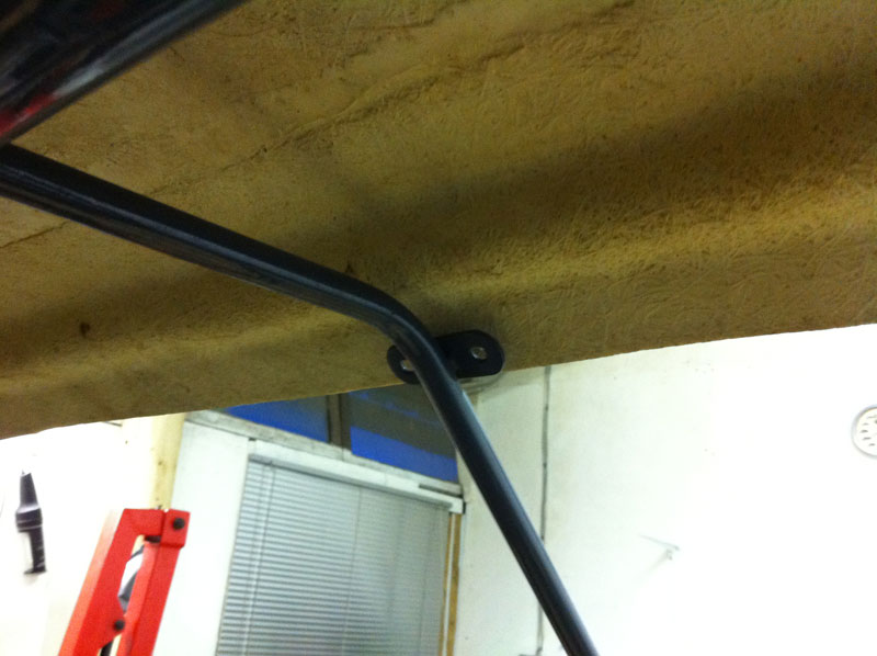 Upper centre of windscreen opening