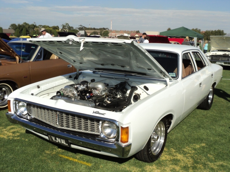 This VJ Valiant is a local car and runs a Pro-Charger on a 360 V8